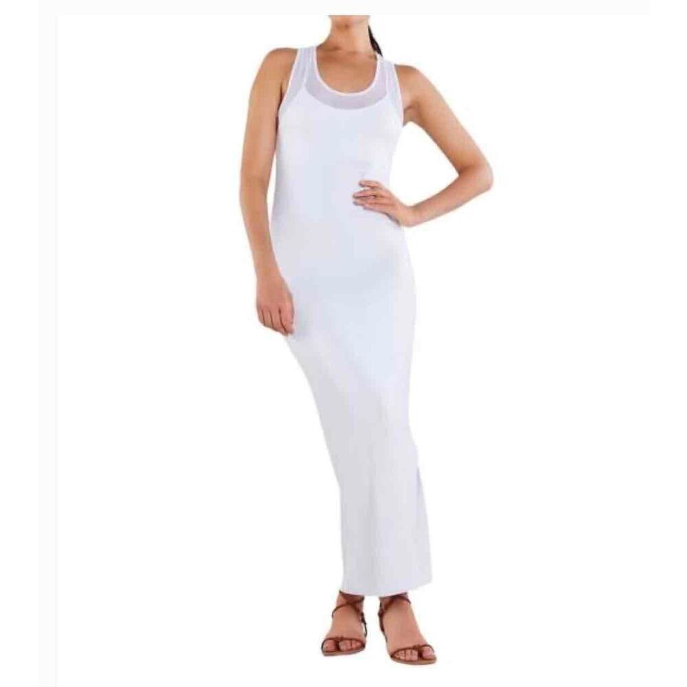 Nwt Anatomie Womens White Sleeveless Racerback Maxi Dress Size Medium